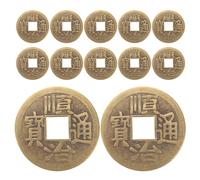 Yardwe 12 Piezas Monedas Chinas Feng Shui Dinastía Antigua Monedas para Buena Suerte Salud y Prosperidad Colgante Decorativo para Coche y Amuletos de Fortuna Lunar