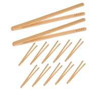 Yardwe 12 Piezas Pinzas de Bambú Montessori para Herramienta Motricidad Clips para Cuentas y Snacks Multiusos Material Actividades Grupales y Educativas