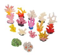 Yardwe 16 Piezas Decoración Coral Artificial para Acuario Plantas Simuladas Mini Ornamentación para Paisaje de Tanque de Peces Betta Accesorios para Acuarios Pequeños