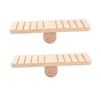 Yardwe 2 Balancines De Madera para Hámster Juguetes Masticables para Mascotas Jaulas para Hámster (Color Madera)
