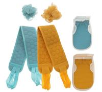 Yardwe 2 Juegos de Guantes de Ducha Exfoliantes Verdes, Ligeros y Elaborados Esponja Vegetal y Forro de Toalla para Estancias en Hoteles y Camping
