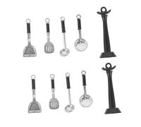 Yardwe 2 Juegos Miniature Kitchen Utensils Realistic Dollhouse Cooking Accessories with Spatula Soup Spoon and Strainer For Pretend Play and Dollhouse Decoration