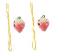 Yardwe 2 juegos Ocarina de Fresa Instrumento de Viento Fácil para Principiantes Práctica para Estudiantes Resistente Sonido Uniforme Color Aleatorio Color Aleatorio