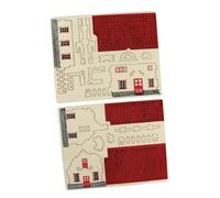 Yardwe 2 Juegos Rompecabezas de Madera Casas de Montaje de Madera Modelo de Villa de Bricolaje Kit de casa de Bricolaje Mini Casas de Pueblo Kit de Bricolaje en Miniatura Rojo