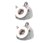 Yardwe 2 Nidos Cálidos para Hámster Cama De Felpa Suave para Mascotas Multiusos Colchón Cómodo De Viaje Fácil De Lavar Color Gris.