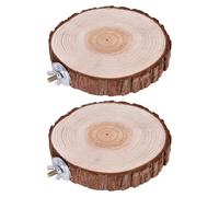 Yardwe 2 Perchas Redondas de Madera Natural para Jaulas de Pájaros. Soporte para Loros, Cotorras, Cacatúas, Periquitos, Agapornis, Periquitos Pequeños Y Accesorios para Jaulas de Pájaros Pequeños.