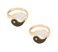 Yardwe 2 piezas Anillo Ajustable de Aleación Vintage Ocho Trigramas para Dedo Diseño Creativo Abierto Estilo Chino Clásico