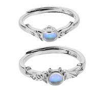 Yardwe 2 Piezas Anillos de Pareja Estilo Ángel y Demonio Anillos de Dedo Índice Ajustables Bruja de Moda para Mujer Obsequio de San Valentín