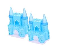 Yardwe 2 Piezas Castillo de Juguete Castle House muñecos Doll cespino muñeco Toys Villa Castillo Modelo de Juguete Adorno en Forma de Castillo de Villa Abdominales Blue