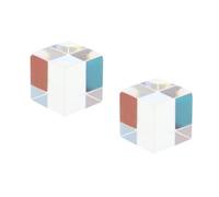 Yardwe 2 Piezas Cubo de Cristal prismas ópticos prismas Decorativos de experimentos portátiles de diseño de Cubo Instrumento óptico de enseñanza de la física hk9