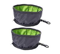 Yardwe 2 Piezas Cuencos Portátiles para Mascotas de Comedero y Bebedero Plegables Impermeables para y Camping Gris
