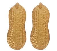 Yardwe 2 Piezas Decoración Texturas Definidas de Maní Gigante Dorado de Plástico y Acabado Mate, Ligero y Flexible para Transmisiones y Exhibiciones de Mesa