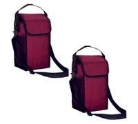 Yardwe 2 Piezas Fiambrera Térmica Grande de Oxford para Picnic y Barbacoa | Aislada, Reutilizable Gran Capacidad, Conserva Calor o Frío, Color Rojo, Uso Exterior