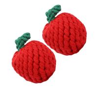 Yardwe 2 Piezas Juguete para Perros Pequeños de Cuerda Trenzada Forma de Manzana Seguro para Morder Estimula Encías y Dientes para Interiores y Exteriores Paquete de Unidades