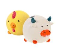 Yardwe 2 Piezas Juguetes de Entrenamiento para Perros Juguetes Masticables de Látex con Forma de Pollo y Vaca Dentición de Cachorros para Jugar el Jardín