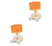 Yardwe 2 Piezas Juguetes para pájaros Loro Juguetes Juguete de Baloncesto Loro Juguetes Rompecabezas Juguete cacatúa perico Juguete Loro aro de Baloncesto de Loro Mini la Cesta Bambú