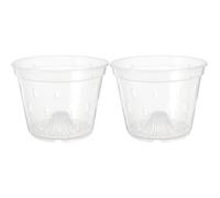 Yardwe 2 Piezas macetero Transparente Plant Pot Planta orquídeas Maceta de Interior ollas al Aire Corteza de orquidea Maceta de vivero de orquideas ollas claras el plastico