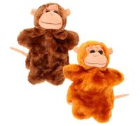 Yardwe 2 Piezas marioneta de Mano de Peluche Mono Juguetes de Peluche títeres de Dedo para Juguete de Mano Decorativo títere Animal marioneta de Mano de Animales algodón