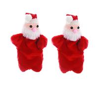Yardwe 2 Piezas Muñecos de Dedo Navideños Santa Claus Suaves de Peluche Corto para Juguetes para Cuentos y Desarrollar Imaginación