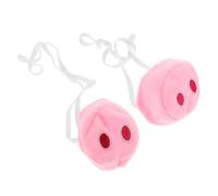 Yardwe 2 Piezas nariz de cerdo nariz de animal de carnaval nariz de halloween Accesorios de disfraces de Halloween emprendedor de nariz de conejo de lujoso paño rosa