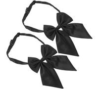 Yardwe 2 Piezas Pajaritas Ajustables para Mujer Unidades Lazos Negros de Suave y Sedosa Accesorio para Uniforme Escolar o Laboral Fácil Cuidado y Diseño Cómodo para Uso Prolongado