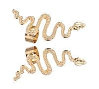 Yardwe 2 piezas Pendientes Clip Mujer Estilo Serpiente Aleación Diseño y Cómodo Joyería de Moda para Mujer Regalo para Fiestas y Uso Diario Pack Dorado