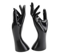 Yardwe 2 piezas Soporte para Exhibición de Joyas Mano Femenina de Plástico Negro Resistente y Multiusos para Anillos Pulseras y Relojes para Escritorio y Tienda