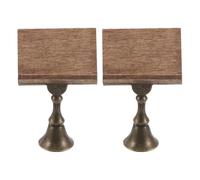 Yardwe 2 Soportes de Lectura para casa de muñecas | Mini Soporte de Madera para Libros | Decoración Vintage en Miniatura para Biblioteca | Adornos para Muebles de Juego de simulación DIY