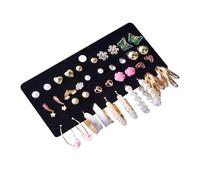 Yardwe 20 Pares Pendientes de Botón Joyería Pendientes Decorativos de Moda Flor y, Aleación y Plástico, para Niñas y Jóvenes, No se Decoloran ni Deforman