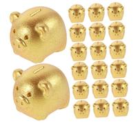 Yardwe 20 Piezas Cerdo De La Casa De Muñecas Decoración De Dormitorio En Miniatura Pequeños Muebles De Casa De Muñecas Pequeños Modelos De Muebles Mini Alcancía El Plastico Golden