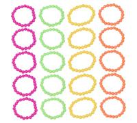 Yardwe 20 Piezas Pulseras de Cuentas Neón de Plástico Brazaletes y Duraderos Colores Vibrantes para Accesorios de Fiesta y Disfraces Años para Eventos y Noches Retro
