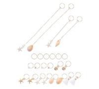 Yardwe 24 Piezas Anillos Trenzados para Peinados con Colgante de Concha, | Joyería para Cabello Temática Oceánica, Ligera y Cómoda, para Fiestas y Vacaciones, Estilo Bohemio