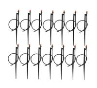 Yardwe 25 Piezas Kit de Aspersor de Riego por Goteo con Estaca, Microaspersor 180° de Plástico Negro, /4 Pulgada y Poste Elevador, para Jardín, Plantas y Césped