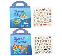 Yardwe 2Juegos Calcomanías para Stickers Educativos Reutilizables para Aprendizaje y Desarrollo De Creatividad Casa o Aula