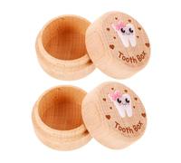 Yardwe 2piezas Caja De Madera Para Guardar Dientes De Leche Caja De Recuerdo Para Bebés Mini Para Coleccionar Dientes De Leche