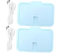 Yardwe 2piezas Calentador De Toallitas Húmedas Portátil Para Bebés Azul Para Uso Casa o Viajes