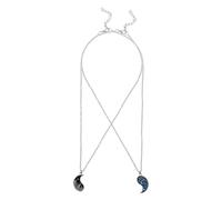 Yardwe 2piezas Collar Tótem de Tai Chi para Mujer Diseño de Montaña y Océano Conjunto de Collares para Amigas Collares de Amistad para Parejas Colgante de Tai Chi Yin Yang