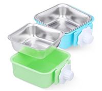 Yardwe 2piezas Cuenco Colgante para Perros y Gatos Comederos para Mascotas Bebederos para Jaulas Acero Inoxidable Comederos Colgantes para Perros Recipientes De Comida para Cachorros