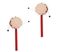 Yardwe 2piezas Juguete Tradicional Chino De Piel De Oveja Mango Rojo De Madera Para Bebés y Niño Niña Pequeños Estimula Coordinación y Oído