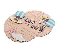 Yardwe 2piezas Letreros de Madera Redondo para Anuncio de Nacimiento Marca Infantil para Decoración de Shower Accesorio de Nombre de Recién Nacido para Habitación
