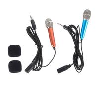 Yardwe 2piezas Mini Micrófono Portátil Micrófono para Grabación De Voz y Cantar para Teléfonos Inteligentes y Tabletas para Streaming y Grabación De Música Casa