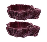 Yardwe 2piezas Tazón para Reptiles De Comedero y Bebedero Natural Decoración para Terrarios De Plato para Tortuga y Serpientes Adecuado para Mascotas Pequeñas