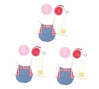 Yardwe 3 Juegos Ropa de Conejo Correa para pasear Conejos Correa de Conejito Caminando Bunny Costume Conejos Accesorios Traje de conejita con Estampado de Entramado Ropa de Conejito Rojo