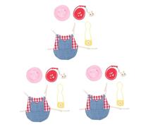 Yardwe 3 Juegos Ropa de Conejo Vestido de hámster Conejito Bunny Costume Ropa para Conejos Traje de conejita con Estampado de Entramado Correa de Ropa para Mascotas pequeñas algodón Rojo
