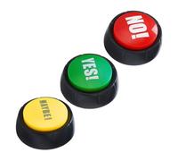 Yardwe 3 Piezas Botones Sonoros para Bromas y Juguetes Electrónicos Portátiles Yes No Maybe Seguro para Oficina y Fiestas