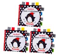 Yardwe 3 Piezas Etiquetas Negras y Blancas Bebés Estimulación Visual Temprana Material Resistente y Agradable Nacidos y Pequeños Fomento del Aprendizaje y Desarrollo de Habilidades