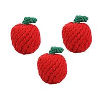 Yardwe 3 Piezas Juguetes para Perros de Trenzado Forma de Manzana de Resistentes para Morder y Entretener para Mascotas Pequeñas y Medianas Navidad
