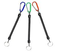 Yardwe 3 Piezas Llave de Resorte Elástica con Cuerda Reforzada de Goma para Llavero y Dispositivos Electrónicos Pequeños, Portátil y Durable para Viajes y Uso Diario con Candados