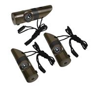 Yardwe 3 Piezas Silbato Multifuncional Supervivencia al Aire con Brújula y Linterna Portátil Silbato de Alta Sonoridad con Diseño Anti-pérdida para Camping y Senderismo