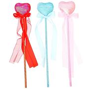 Yardwe 3 Piezas Stick Mágico De Lovin Love Favores De La Fiesta De La Princesa Brillantina Corazón para Varitas Varita Mágica Juguete De Hadas Star Fairy Wand Decoración Chicas Paño